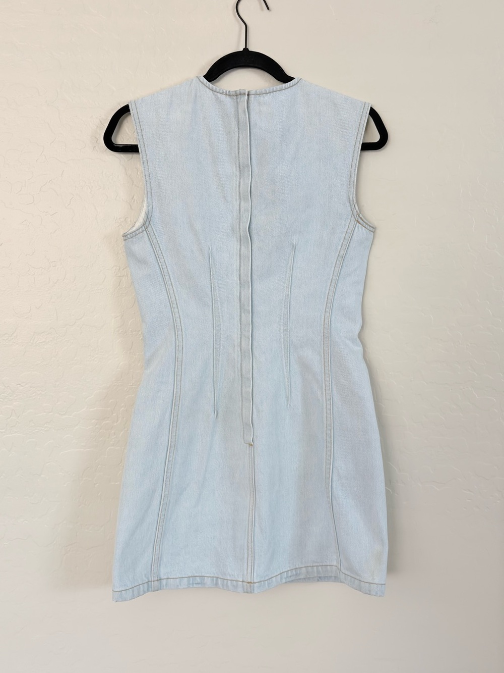 AGOLDE Barton Denim Mini Dress Light Indigo Size XS - Picture 4 of 17